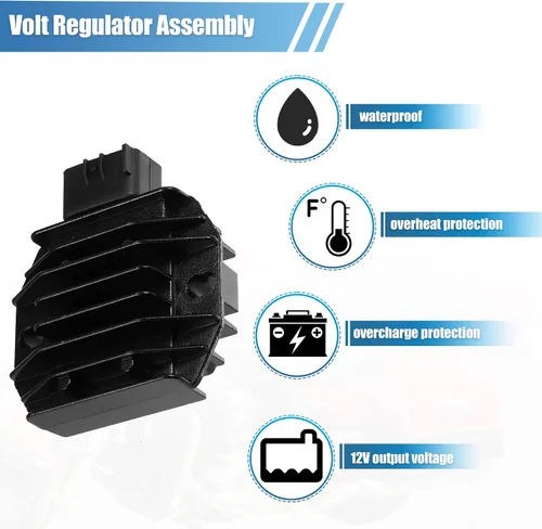 Vista 4 de X AUTOHAUX 5GT-81960-00-00 5BN-81960-00-00 Rectificador de Regulador de Voltaje de Motocicleta Reemplazo para Yamaha BIG BEAR 400 2WD 4WD 2002-2012