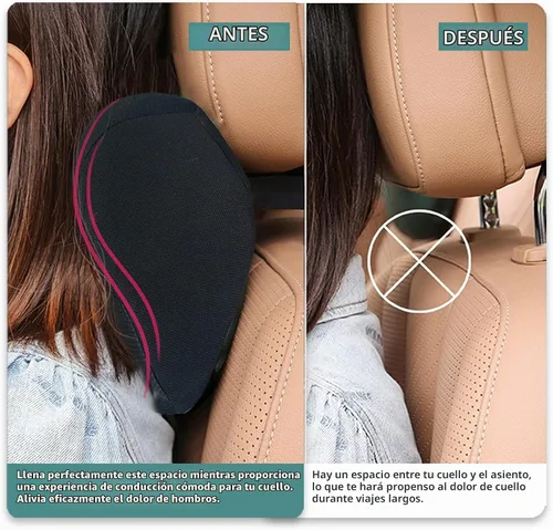 Vista 6 de Super Fit - Almohada para reposacabezas de coche, almohada para conducir Negro