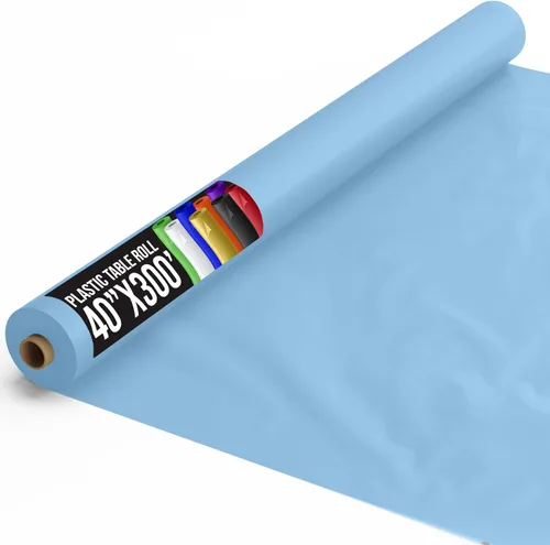 Vista 33 de Exquisito rollo de mantel de mesa de plástico aqua de Party Solids 4 piezas 40" X 300' Rollo de mantel de mesa de plástico - Rollos de mantel