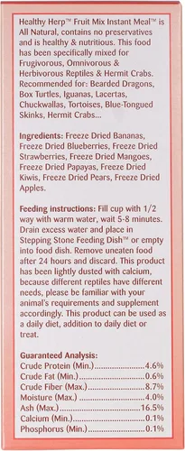 Vista 3 de Healthy Herp Fruit Mix - Comida instantánea para reptiles, accesorios de dragón barbudo y comida de dragón barbudo, mezcla nutritiva para dragones