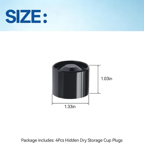 Vista 3 de 4 tapones ocultos para tazas de almacenamiento en seco, diseño