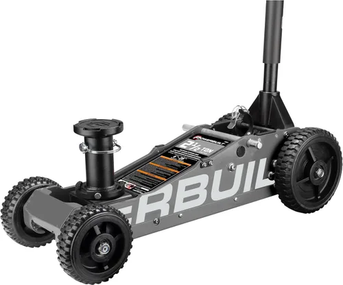 Vista 15 de Powerbuilt Gato de garaje de triple elevación de 3000 libras, vehículo resistente, camión, automóvil, motocicleta, elevación de transmisión
