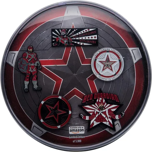 Vista 8 de Marvel Studios: The Falcon y The Winter Soldier - Juego de 5 pines de solapa con base de metal y esmalte con caja circular de 6.3 pulgadas