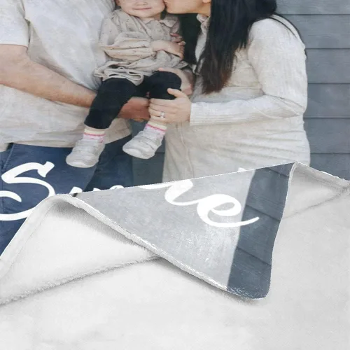 Vista 3 de Manta personalizada con foto, manta de franela suave universitaria, regalos personalizados para bebé, papá, mamá, abuela, abuelo, amigos, pareja, 1