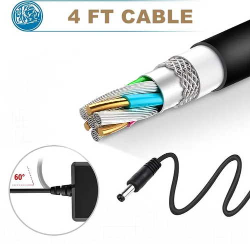 Vista 4 de Adaptador de CA de repuesto para cable de alimentación de seguridad digital First Alert DW-702 DW-702A de 4 canales
