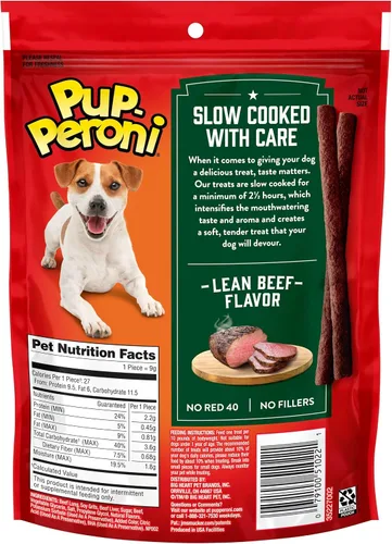 Vista 4 de Pup-Peroni Golosinas para perros con sabor a carne magra, bolsa de 5.6 onzas