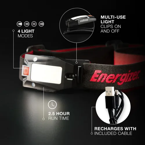 Vista 2 de Energizer Linterna frontal COB multiusos recargable