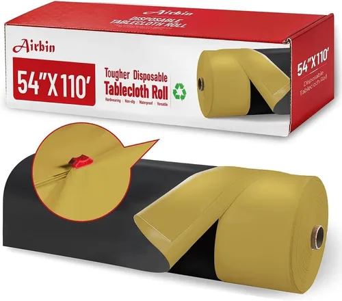 Vista 38 de Mantel de plástico, 110 pies x 54 pulgadas en rollo desechable de plástico