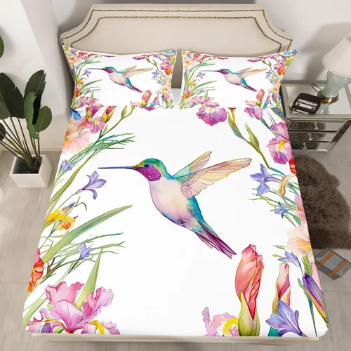 Vista 21 de Sábana bajera ajustable de tamaño individual para niños, diseño de animales marinos náuticos, juego de ropa de cama coral bajo el mar, juego de ropa