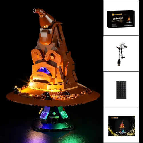 Vista 6 de LIGHTAILING Luz para Lego-76429 Talking Sorting Hat – Kit de iluminación LED compatible con el modelo de bloques de construcción Lego – NO incluido