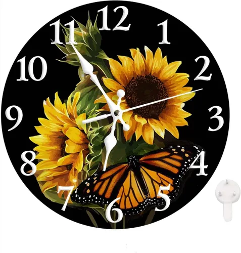 Vista 11 de LOKMU Reloj de pared silencioso sin tictac de 10 pulgadas, reloj redondo decorativo para sala de estar, cocina, hogar, baño, dormitorio, oficina