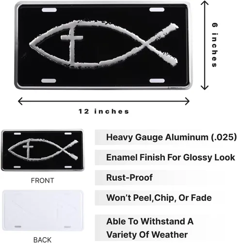 Vista 3 de Placa de matrícula de lujo Placa universal inspiradora para automóvil, placa de automóvil a prueba de óxido, resistente a la intemperie, duradera