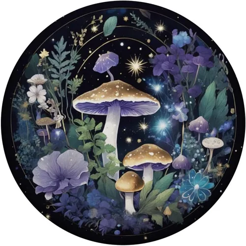 Vista 3 de PopSockets PopGrip estándar con cristales mágicos de bruja, estilo bohemio, color morado
