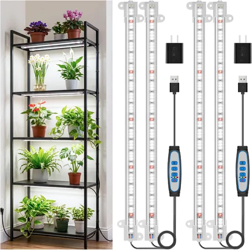 Vista 12 de Wiaxulay Luces de cultivo para plantas de interior de espectro completo, 120 luces LED de cultivo de plantas con temporizador de encendido/apagado