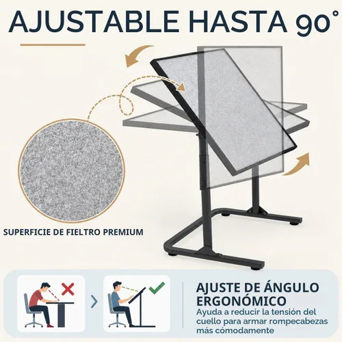 Vista 3 de Puzzle table with drawers 1500pcs with Adjustable height & up angles