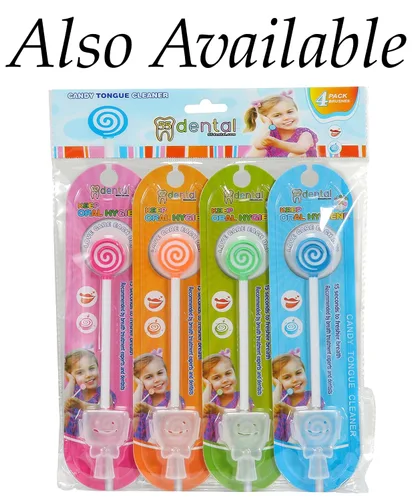 Vista 8 de 55Dental - Juego de raspador o limpiador de lengua para niños, raspadores dentales de plástico sin BPA que ayudan a refrescar el mal aliento, Azul