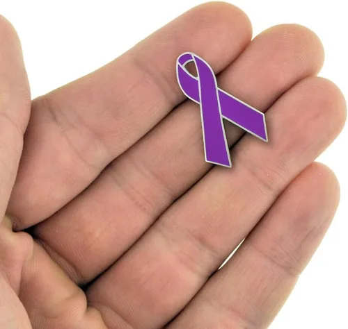 Vista 56 de PinMart Awareness - Pin de solapa esmaltado – Pin de cinta chapado en níquel y oro – Cinta de prevención y conciencia – Broche de joyería con parte