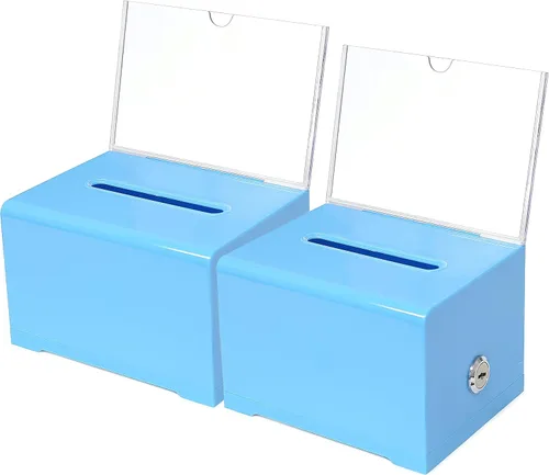 Vista 9 de Boleta de colección de donaciones, boletín y dibujo, votación o comentario, caja de sugerencias de oficina y recaudación de fondos, 6.25 x 4.75 x 4