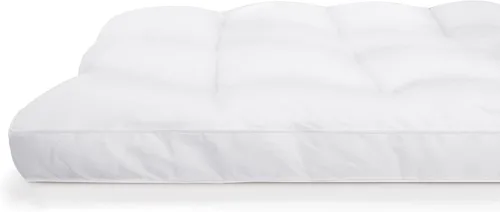 Vista 4 de SERTA Down Illusion - Cubrecolchón suave hipoalergénico de 2 pulgadas con parte superior de almohada, ajuste simple, individual, color blanco