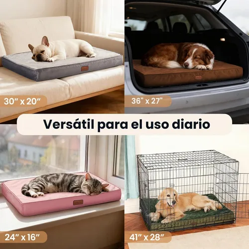 Vista 8 de OhGeni Cama ortopédica para perros pequeños, espuma viscoelástica 01-gris