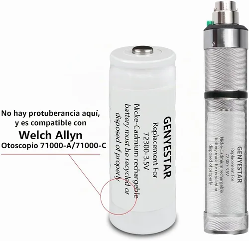 Vista 7 de Batería de repuesto para baterías recargables Welch Allyn 72300 1300 mAh
