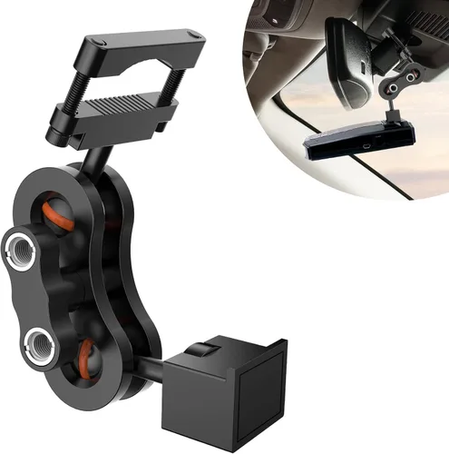 Vista 8 de SDSACZMU Soporte para detector de radar, soporte de radar de varilla de espejo retrovisor de aluminio, para Cobra iRadar ESD SPX RAD 480i 450 380