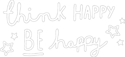 Vista 6 de Decaltor Think Happy Be Happy - Calcomanía para pared, con texto en inglés "Think Happy Be Happy" (texto en inglés) con texto en inglés "Think Happy