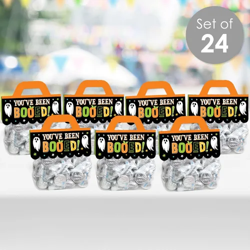 Vista 2 de Big Dot of Happiness You've Been Booed - Etiquetas transparentes para bolsas de regalos para fiesta de Halloween fantasma DIY - Bolsas de dulces