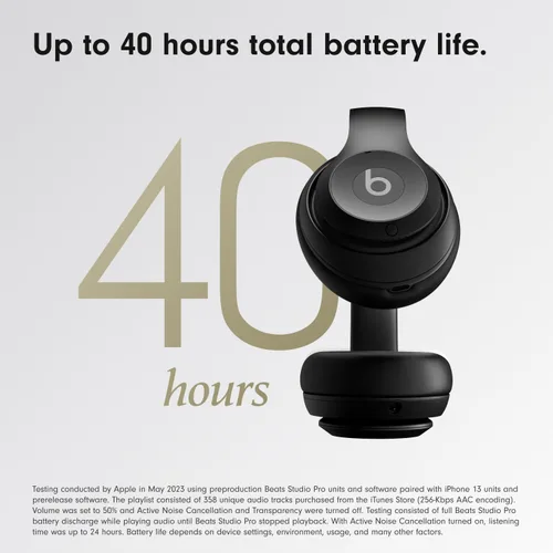 Vista 3 de Beats Studio Pro - Auriculares inalámbricos Bluetooth con cancelación de ruido con cable de carga USB-C (20 cm) - Negro mate