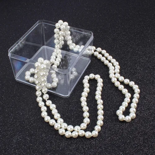 Vista 6 de Flapper Pearls 1920s Collar con perlas de imitación Colgantes de Perlas largos para Bisutería de 55