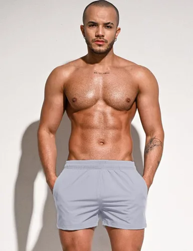 Vista 2 de Pantalones cortos de entrenamiento para hombre de 5 pulgadas, ligeros, de secado rápido