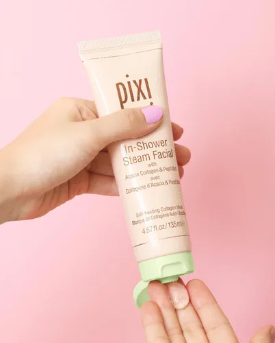 Vista 2 de Pixi Facial de vapor en la ducha Limpiador de gel a aceite para piel radiante Nutre profundamente, suaviza y tonifica Autocalentamiento