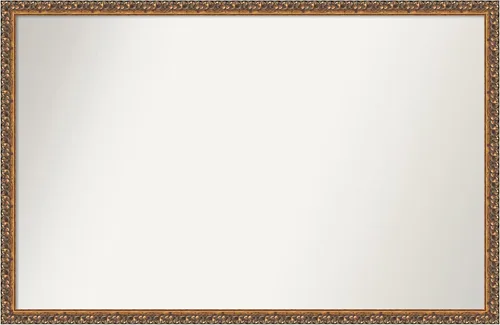 Vista 238 de Amanti Art Espejo de baño de bronce para sobre fregadero, 29 x 19 pulgadas, espejo rectangular de bronce antiguo, marco de madera tradicional