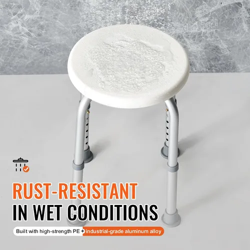 Vista 5 de VEVOR Silla de Ducha para Ducha Interior, Taburete de Ducha de Altura Ajustable, Banco Antideslizante para Tina de Baño para Adultos Mayores