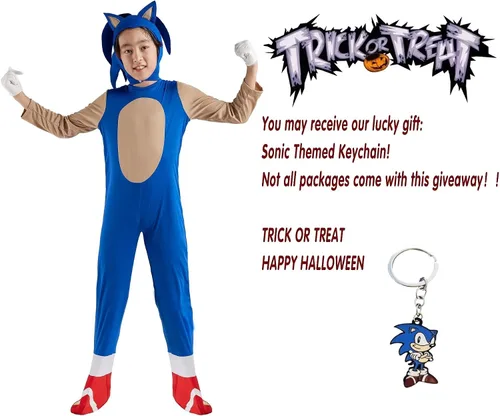 Vista 2 de WOHOPARKI The Hedgehog Sonic Custome For Boys Halloween Sonic Cutsomes Pretend Play