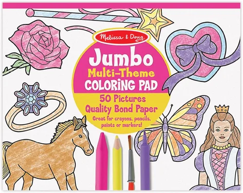 Vista 10 de Melissa & Doug Jumbo Coloring Pad, animales, Multicolor