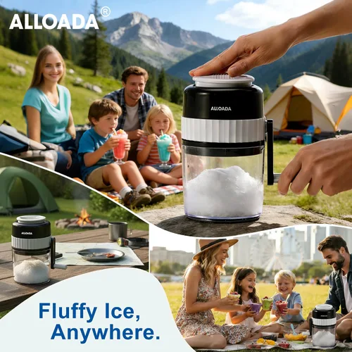 Vista 2 de Máquina de cono de nieve - Máquina de hielo para granos, máquina de hielo afeitado manual para conos de nieve, máquina portátil de cono de nieve