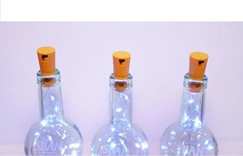 Vista 5 de Paquete de 20 10 luces LED de corcho para botella de vino, mini luces de alambre de cobre, luces estrelladas a pilas para bricolaje, Navidad