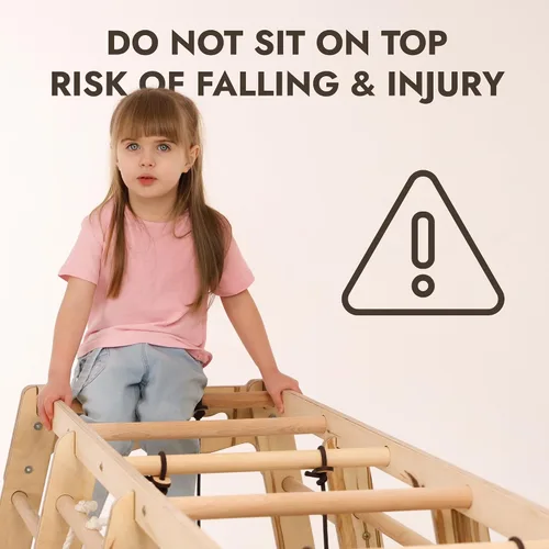 Vista 9 de Goodevas Mejora el marco de escalada interior 9 en 1 para niños, marco de escalada Montessori con tobogán, columpio, pared de escalada, triángulo