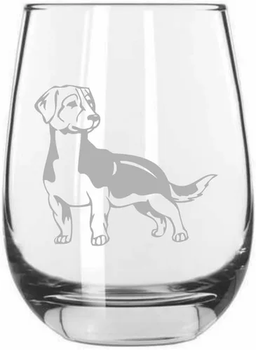 Vista 378 de Shar Pei (chino) - Vaso de vino sin tallo grabado para perro, 15.25 onzas