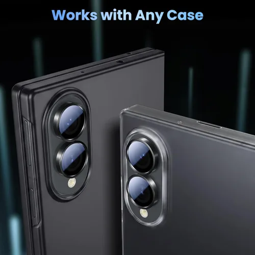 Vista 5 de Uyiton Para Samsung Galaxy Z Fold 8 Protector De Lente De Cámara - Negro Cubierta de pantalla trasera de cristal de zafiro de grado militar