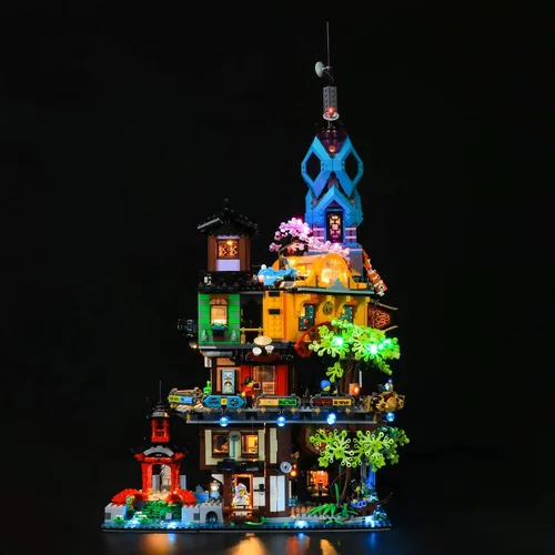 Vista 2 de BRIKSMAX Kit de iluminación LED para jardines de la ciudad, compatible con el modelo de bloques de construcción Lego 71741, no incluye el juego