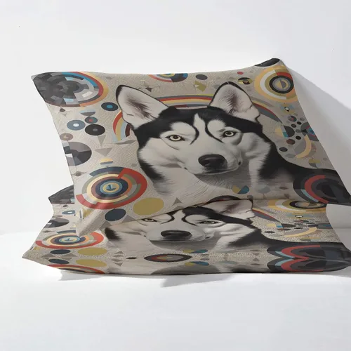 Vista 3 de Husky Sábanas tamaño individual, sábanas para perro, sábanas y fundas de almohada estampadas de 3 piezas, sábana bajera ajustable de microfibra