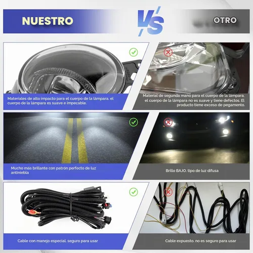 Vista 7 de Luces antiniebla Lancer 2008 2009-2014 - RP Remarkable Power, para 2009 2010 2011 2012 2013 2014 Sedán 4Puertas Non-EVO Kit de luz con bisel negro