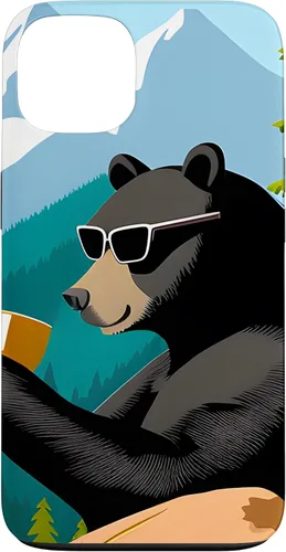 Vista 7 de iPhone 16 Bear Enjoying A Coffee Case