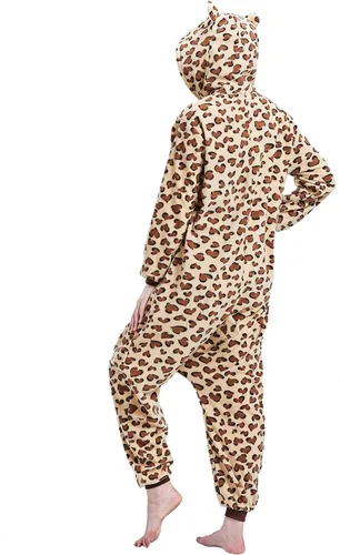 Vista 6 de Pijama mameluco para adultos, disfraz unisex de animales de Halloween, ropa de dormir para hombres y mujeres, traje de cosplay cómodo y divertido