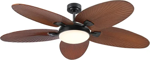 Vista 12 de PHORUS Ventiladores de techo de hoja de palma de 48 pulgadas con luces, ventiladores de techo tropical para exteriores con control remoto