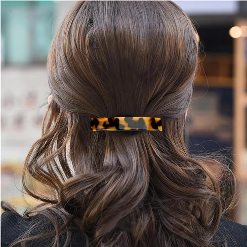 Vista 2 de Pasadores de pelo para mujer, pasador de pelo francés, pinzas pequeñas de acetato para el cabello, pasador antideslizante, accesorios