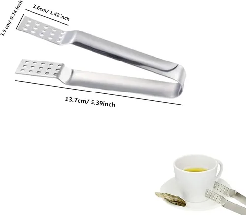 Vista 2 de Paquete de 2 exprimidores de bolsas de té de acero inoxidable, pinzas para bolsa de té de cocina, infusor de té de hierbas, soporte para bolsa