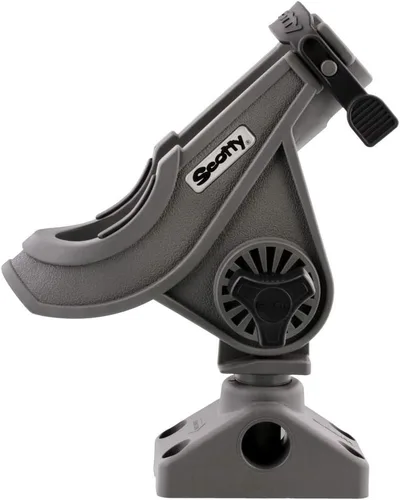Vista 2 de Scotty #280-GR Baitcaster/Soporte de caña giratoria con montaje lateral/cubierta #241 (gris)